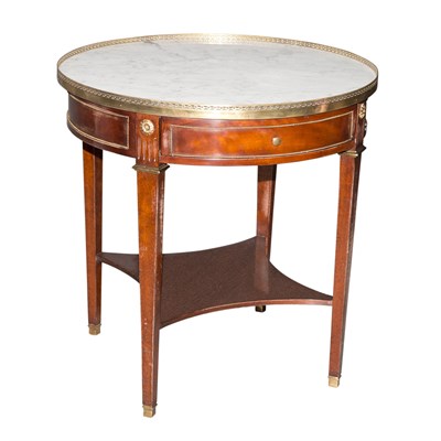 Lot 193 - Louis XVI Style Marble Top Mahogany Bouillotte...