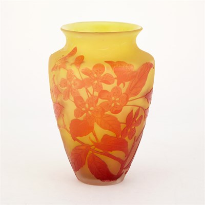 Lot 443 - Galle Acid Etched Cameo Glass Cabinet Vase...
