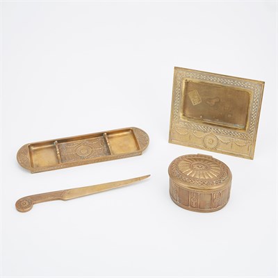 Lot 424 - Tiffany Studios Gilt-Bronze Desk Set In the...