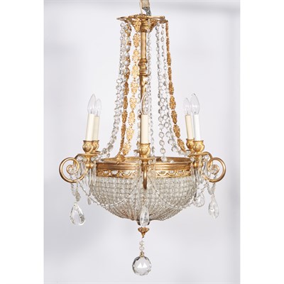 Lot 319 - Louis XVI Style Gilt-Metal and Glass Ten-Light...