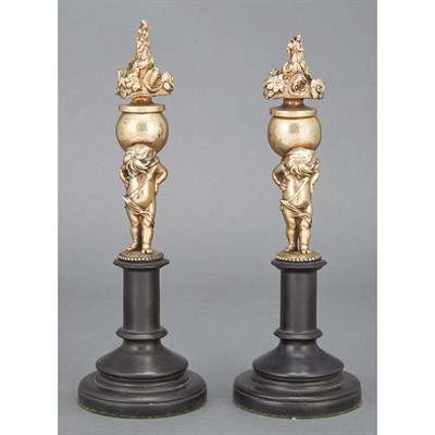 Lot 340 - Pair of Louis XVI Style Gilt and...