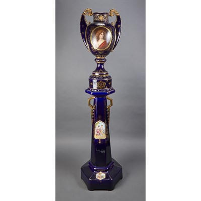 Lot 344 - Austrian Gilt and Transfer Decorated Porcelain...
