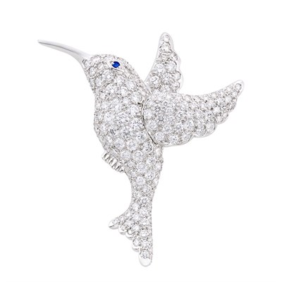 Lot 346 - Platinum and Diamond Bird Brooch, Tiffany & Co.