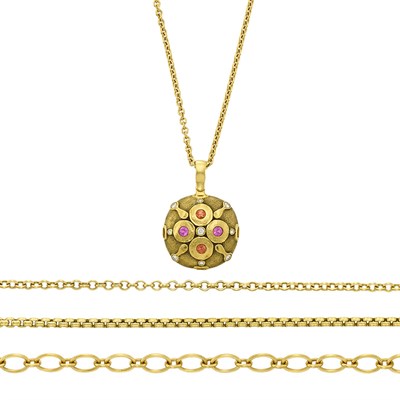 Lot 1355 - Four Gold Chain Necklaces