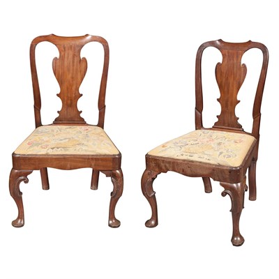 Lot 171 - Pair of George II Style Mahogany Side Chairs...