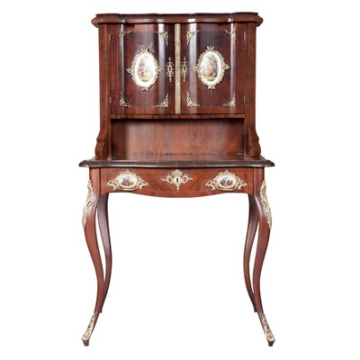 Lot 281 - Louis XV Style Metal and Porcelain Mounted...