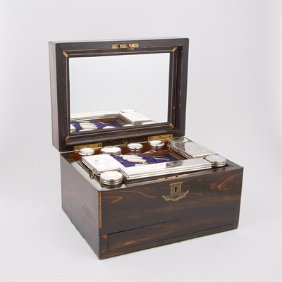 Lot 201 - Victorian Silver Plate Mounted Glass Dressing...