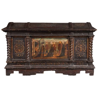 Lot 193 - Renaissance Style Painted and Parcel Gilt...
