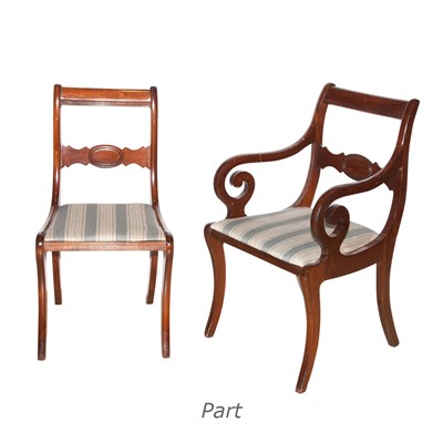 Lot 254 - Group of Thirteen Regency Style Mahogany...
