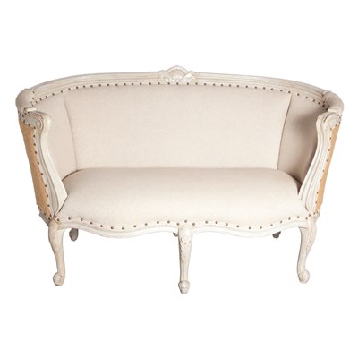 Lot 185 - Louis XV Style Painted Settee Length 59 inches.