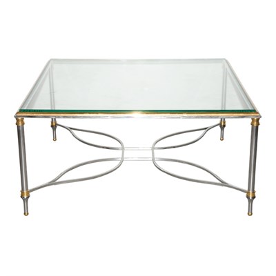 Lot 117 - Steel and Brass Low Table Attributed to Paul...