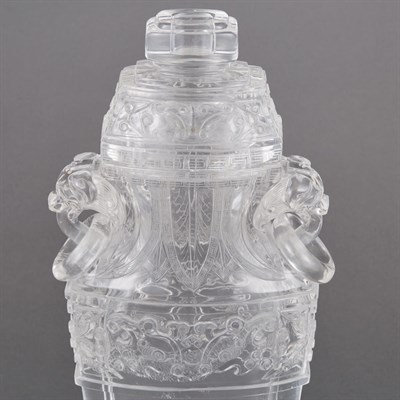 Lot 92 - Chinese Rock Crystal Vase and Cover 20th...