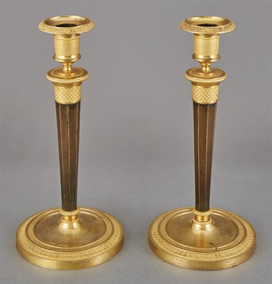 Lot 473 - Pair of Louis XVI Gilt and Patinated-Bronze...