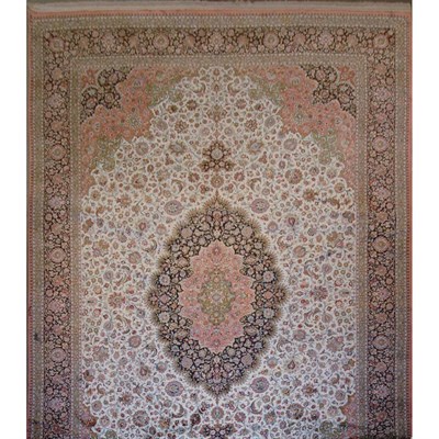 Lot 493 - Qum Silk Carpet Central Iran, contemporary The...