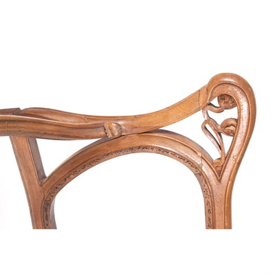 Lot 240 - Italian Art Nouveau Carved Walnut Settee Frame...
