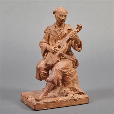 Lot 383 - French Terra Cotta Chinoiserie Figure Height...