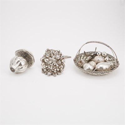 Lot 213 - Group of Italian Silver Table Ornaments Mid...