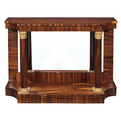 Lot 344 - Continental Rosewood Grained Pier Table...