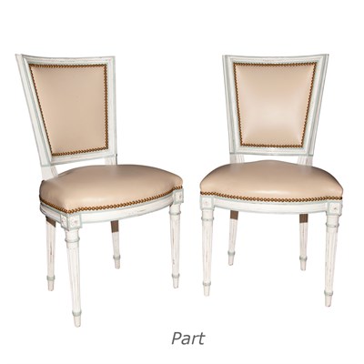 Lot 518 - Set of Four Louis XVI Style Painted Wood Side...