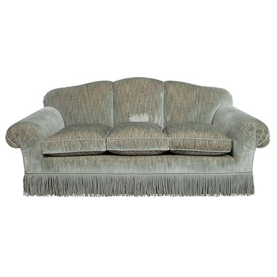 Lot 663 - Upholstered Three-Seat Sofa Modern With green...