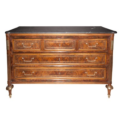 Lot 445 - Louis XVI Style Brass Mounted Marble Top...