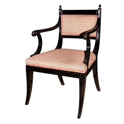 Lot 226 - Regency Style Black Painted Armchair