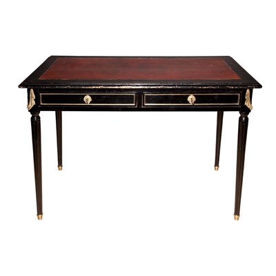 Lot 470 - Louis XVI Style Black Painted Bureau Plat...