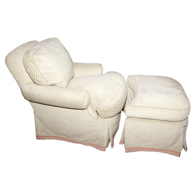 Lot 368 - Upholstered Club Chair and Ottoman