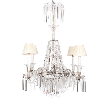 Lot 307 - Regency Style Cut Glass Four-Light Chandelier...