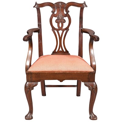 Lot 181 - George II Mahogany Open Armchair 18th Century