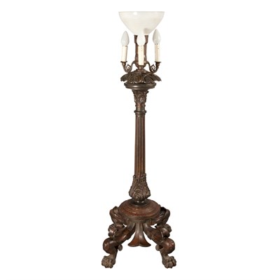 Lot 273 - Louis Philippe Style Bronze Floor Lamp The...