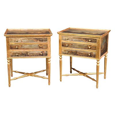 Lot 245 - Pair of Louis XVI Style Giltwood Side Tables...