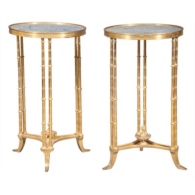 Lot 246 - Pair of Louis XVI Style Gilt-Bronze Gueridons...