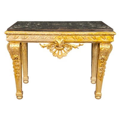 Lot 325 - Louis XVI Style Carved and Giltwood Console...