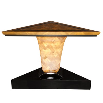 Lot 136 - Art Deco Style Black Painted and Gold Leaf...