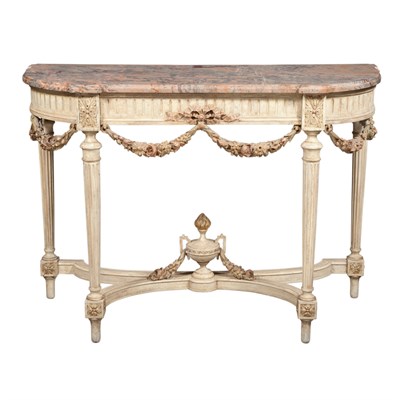 Lot 292 - Louis XVI Style Carved and Painted Console The...