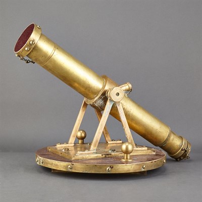 Lot 258 - Brass Ship's Telescope Mounted on a rotating...