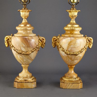 Lot 294 - Pair of Louis XVI Style Gilt-Metal Marble...