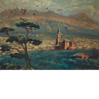 Lot 22 - Tetsugoro Yorozu Japanese, 1885-1927 View to a...