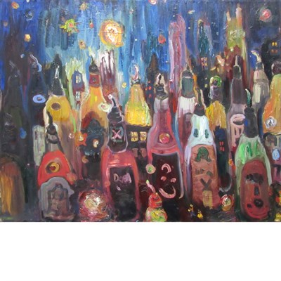 Lot 37 - Chuck Connelly American, b. 1955 Bottle Town,...