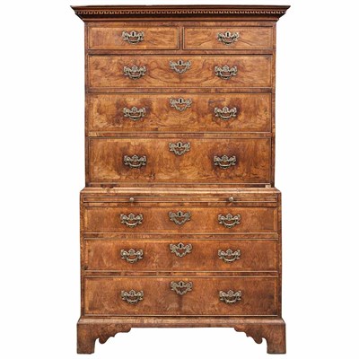 Lot 386 - George II Figured Walnut and Elmwood Chest on...