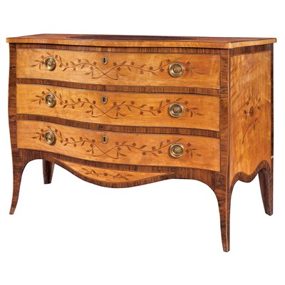 Lot 385 - George III Satinwood and Rosewood Marquetry...