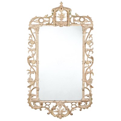 Lot 377 - George II Painted Pier Mirror Mid 18th century...