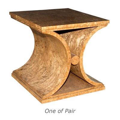 Lot 178 - Pair of 21st Century Design Burr Wood Side...