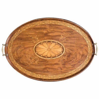 Lot 378 - George III Mahogany Marquetry Tray In the...