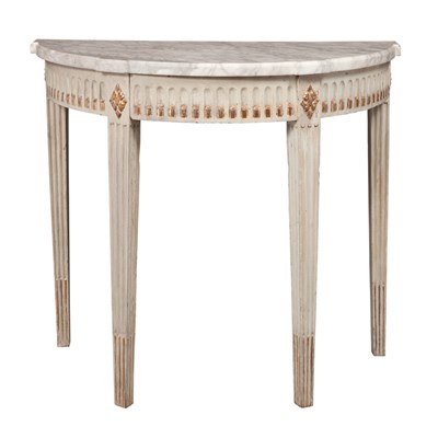 Lot 322 - Louis XVI Painted and Parcel Gilt Pier Table...