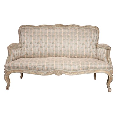 Lot 307 - Louis XV Painted Settee The shaped padded...