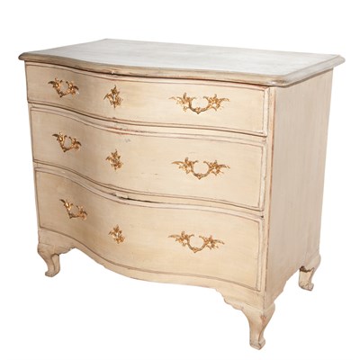 Lot 247 - Painted Wood Serpentine Front Chest of Drawers...