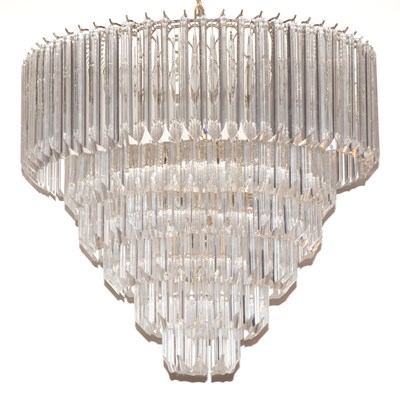 Lot 224 - Contemporary Chandelier Hung With Glass Prisms...
