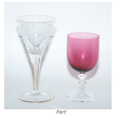 Lot 130 - Set of Eight Murano Glass Wine Glasses;...